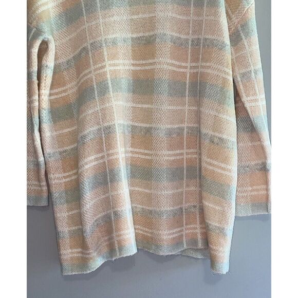 Lou & Grey Plaid Wool Alpaca Blend Sweater Beige Pink Neutral Academia Tunic Med - Picture 9 of 16